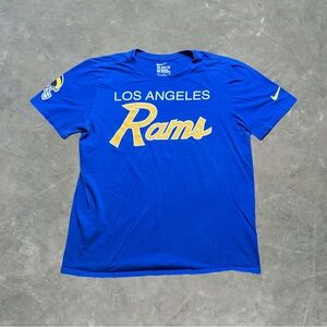 ☀️ Nike Los Angeles Rams NFL Football Graphic Tee Mens Size Medium Blue/Yellow